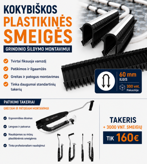Takerio komplektas su smeigėmis